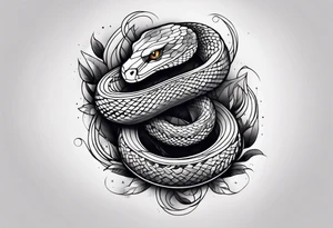 Snake wrapping around forearm tattoo idea