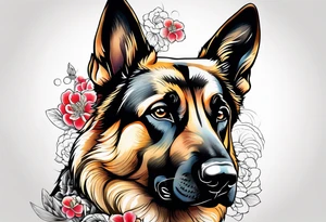 German shepherd dog tattoo idea