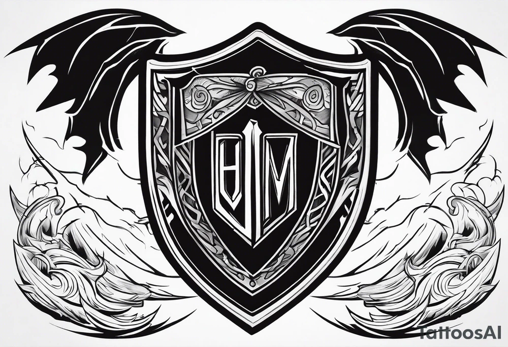Valhalla sword shield lightning tattoo idea