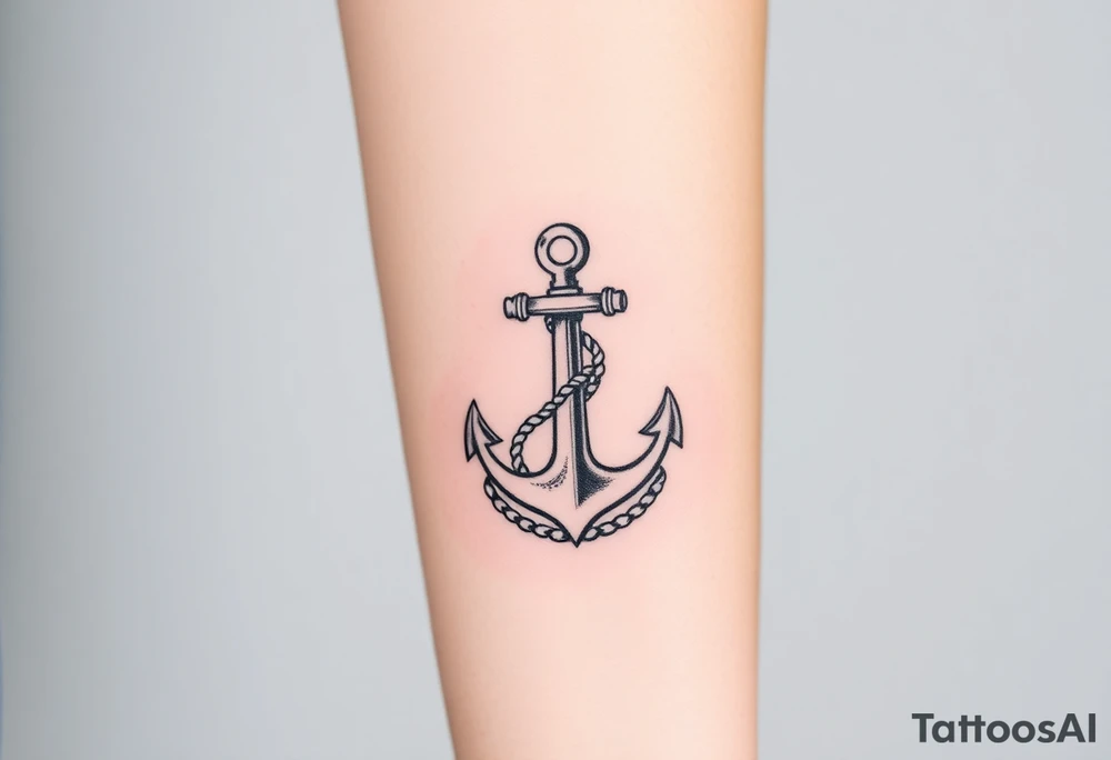 anchor with rope tattoo idea