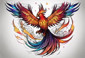 Phoenix rising out of fire. Rebirth. tattoo idea