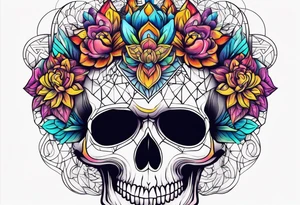 psychedelic skull tattoo idea