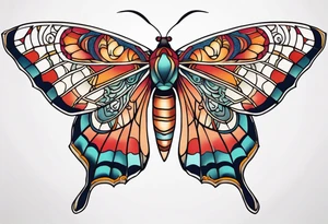 Delicate large moth tattoo idea