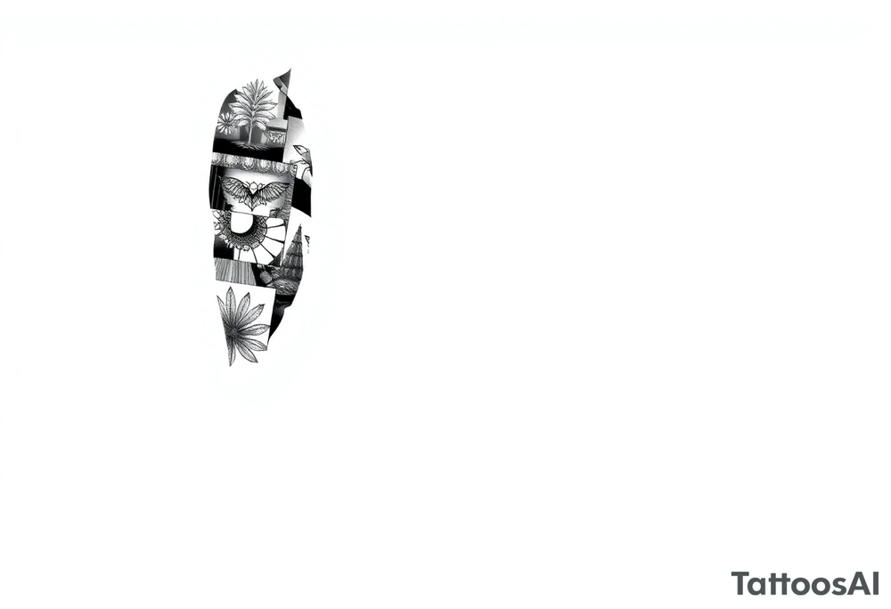 patchwork tattoo design different images tattoo idea