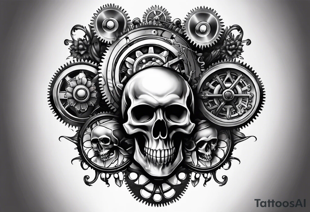 steam punk, Gears, skulls tattoo idea