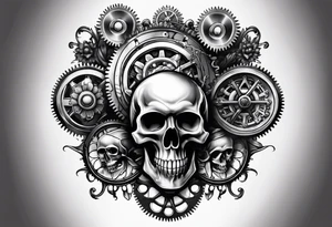 steam punk, Gears, skulls tattoo idea