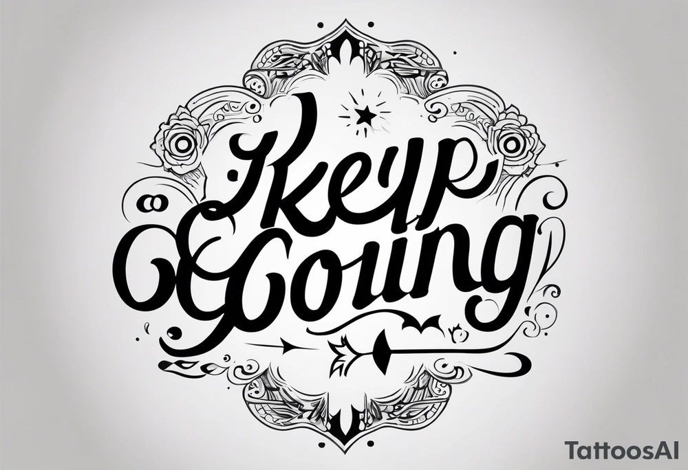 text Keep Going tattoo idea