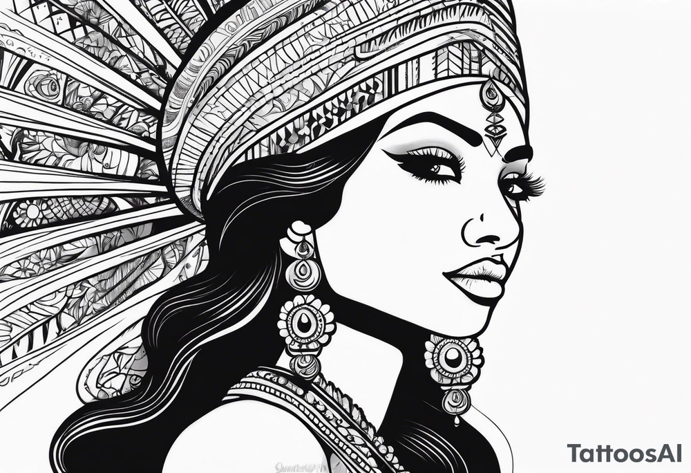 indian woman tattoo idea