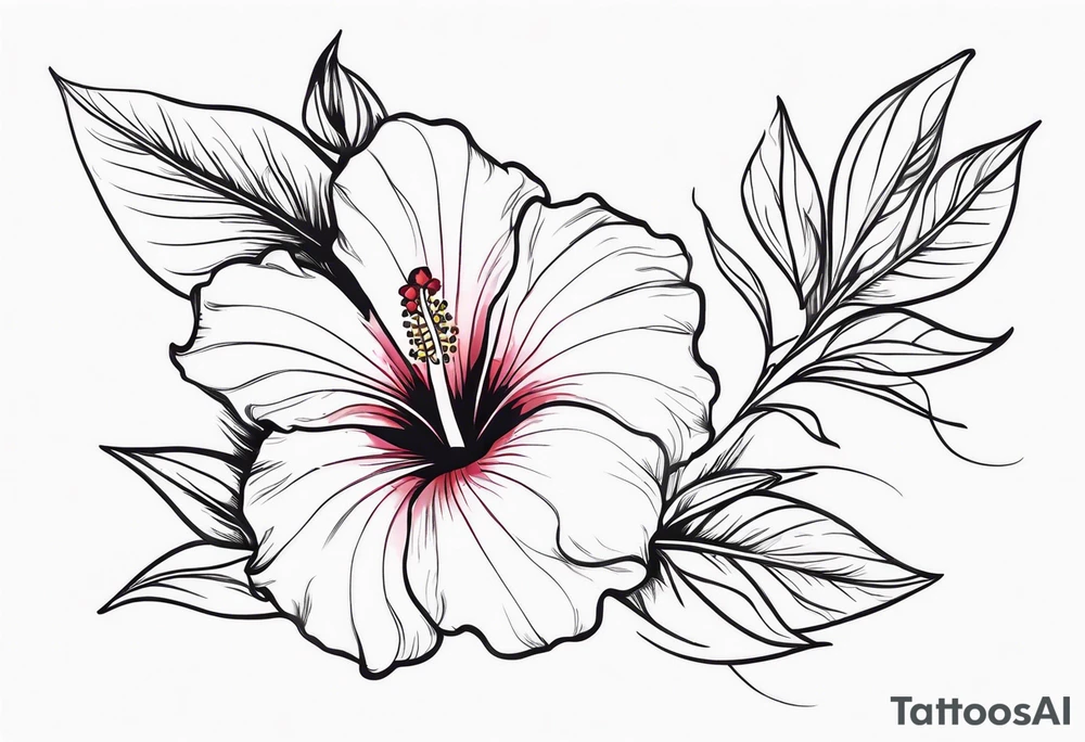 Long Vines With Hibiscus Flower tattoo idea
