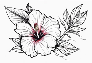 Long Vines With Hibiscus Flower tattoo idea