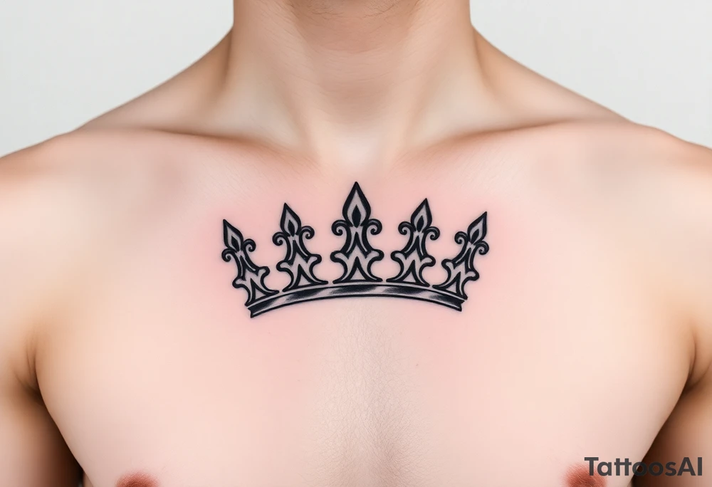 Chest tattoo, two laurier crown betwen laurier tattoo idea
