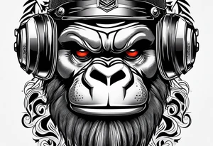 gorilla motorcycle microphone tattoo idea
