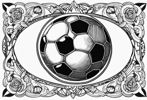 Soccer ball with the world is yours letter tattoo idea
