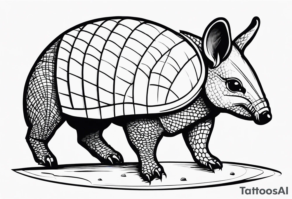 cute armadillo tattoo idea