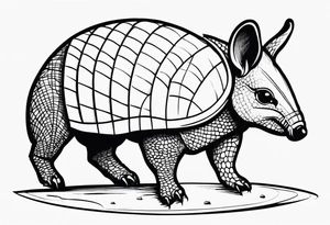 cute armadillo tattoo idea