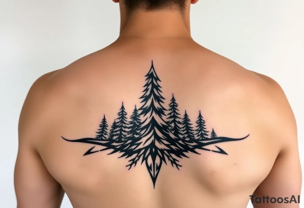 Snowy Alaskan winter forest tattoo idea