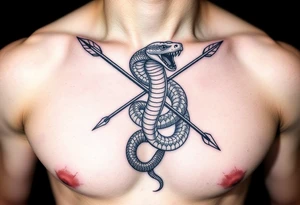 snake archer with arrows tattoo idea