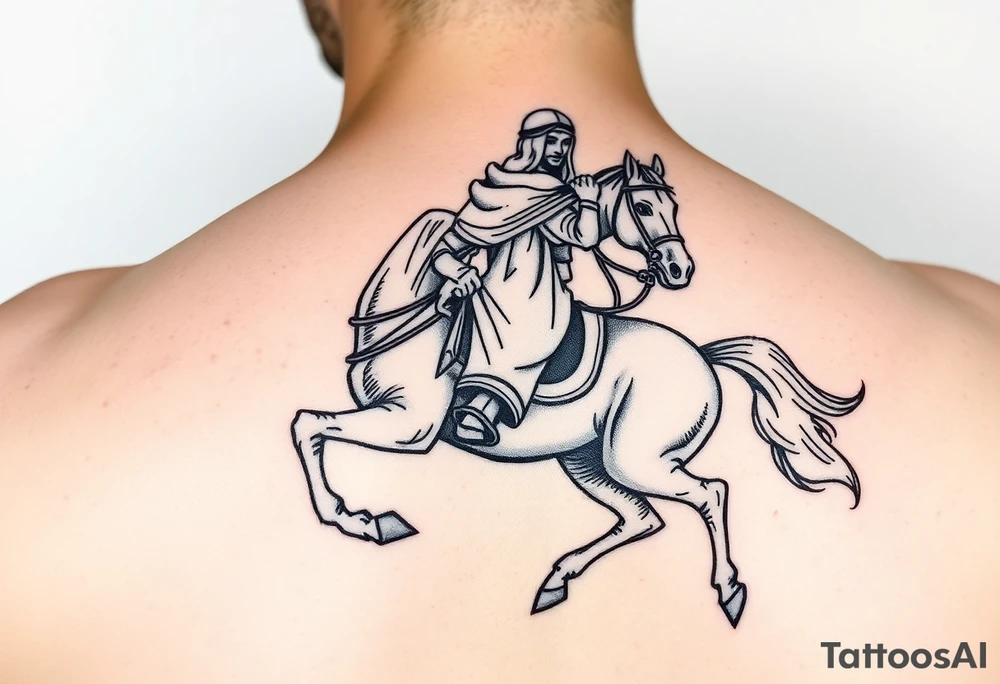 Arabian on a horse with a sword tattoo idea