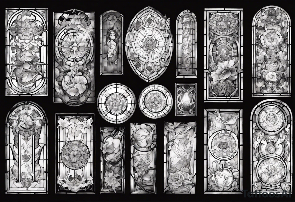 Stained glass window tattoo idea