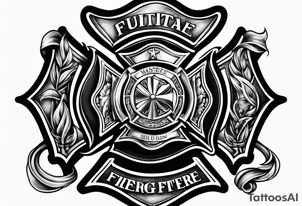 Maltese cross firefighter tattoo idea