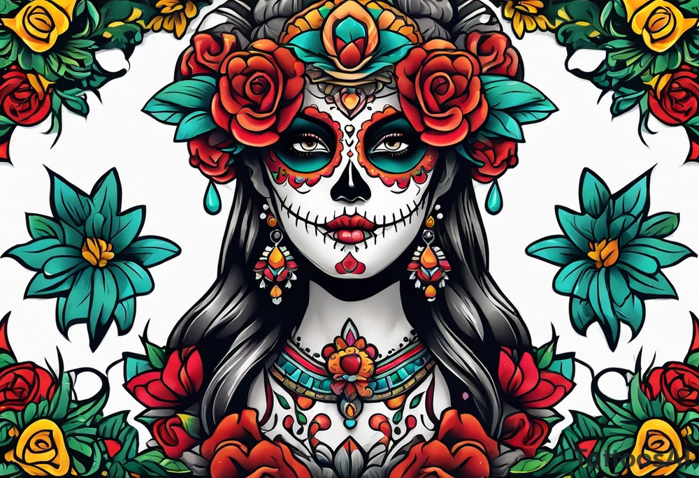 Mexico day of dead tattoo idea