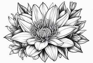Lily & aster birth flower tattoo idea