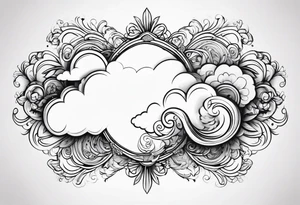 clouds swirl frame vignette tattoo idea