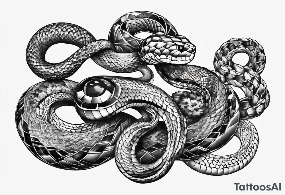 gemstone snake crystal body tattoo idea
