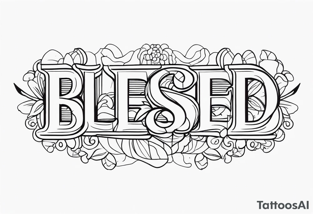 Text blessed tattoo idea