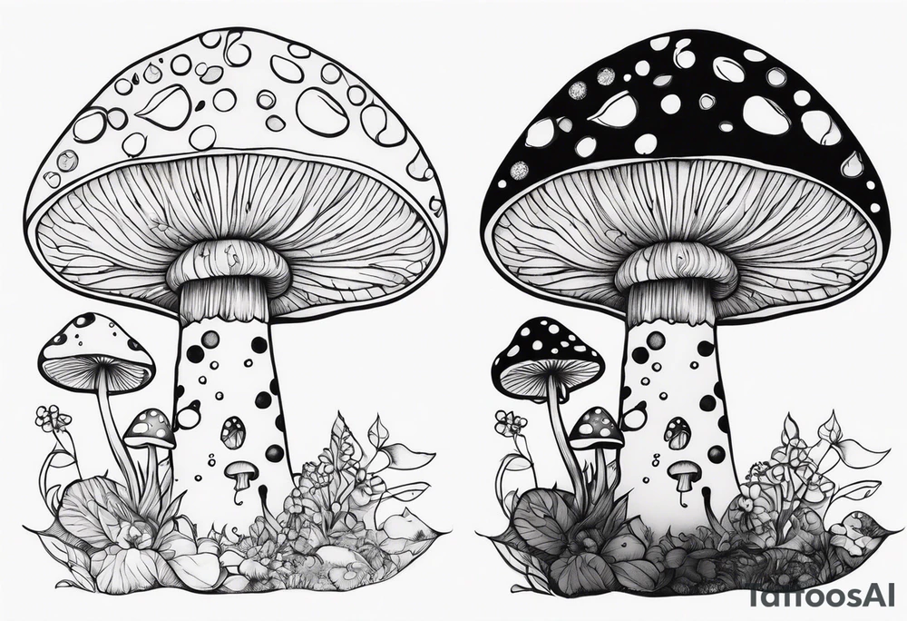 fairy on mushroom tattoo idea