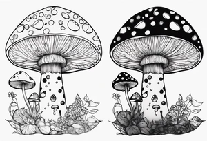 fairy on mushroom tattoo idea