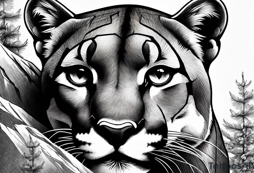 Mountain lion tattoo idea