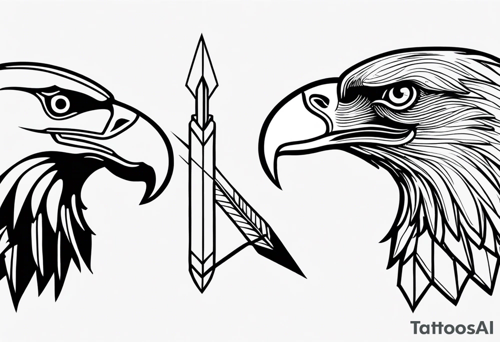 Arrow with the arrow head a bald eagle tattoo idea