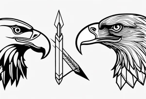 Arrow with the arrow head a bald eagle tattoo idea