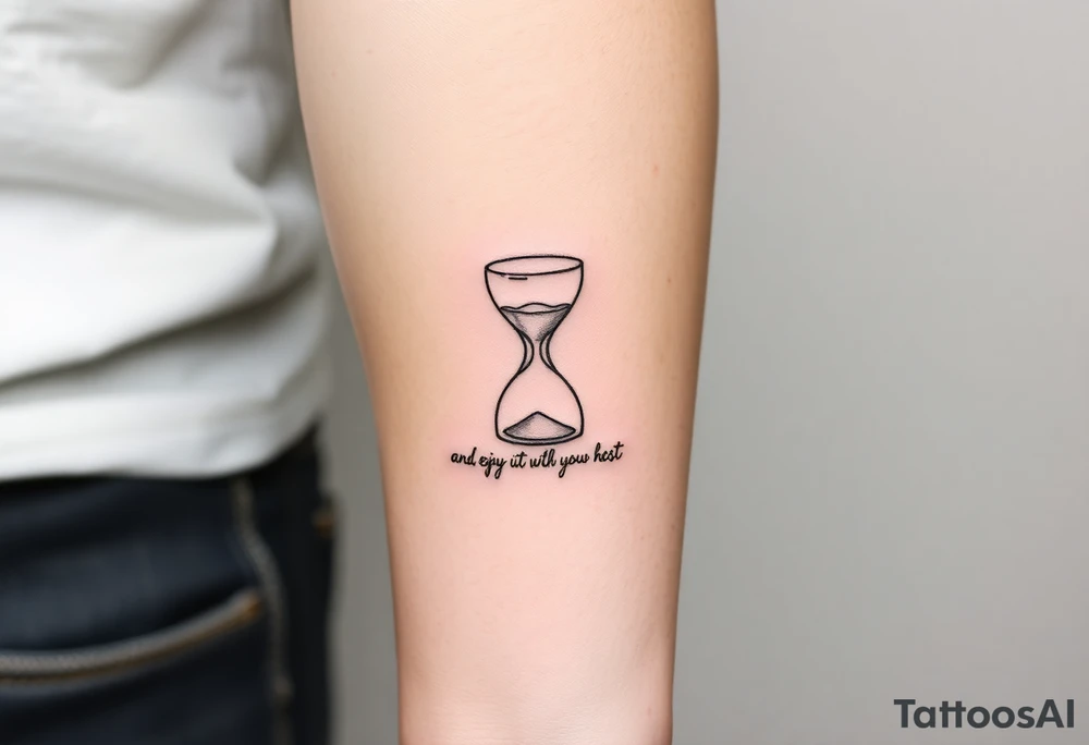 live with what you have and enjoy it to the fullest, hourglass tattoo idea