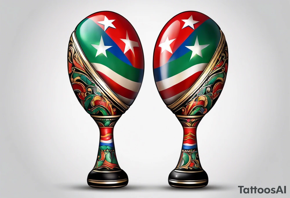 2 swinging maracas with cuban star tattoo idea