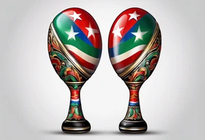 2 swinging maracas with cuban star tattoo idea