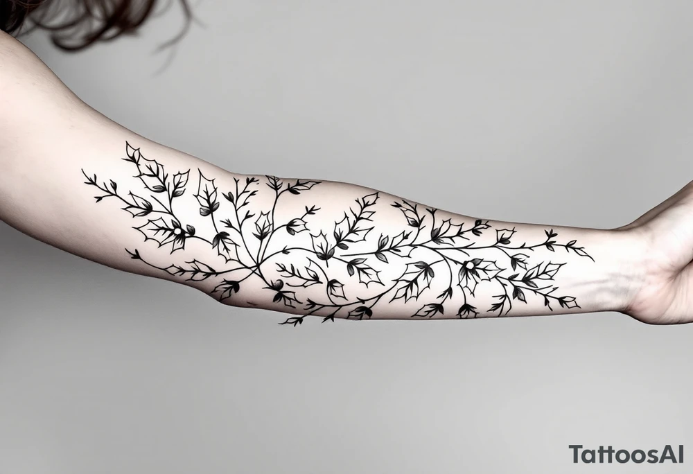 holly flowers tattoo idea