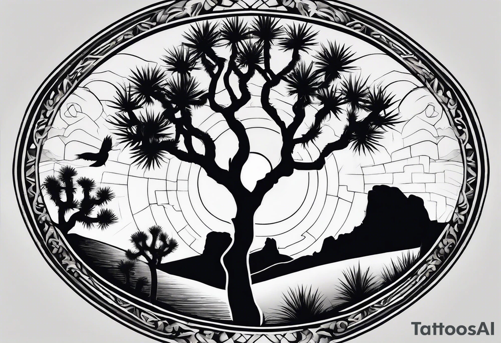 Joshua tree yin and yang tattoo idea