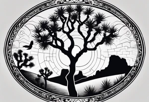 Joshua tree yin and yang tattoo idea