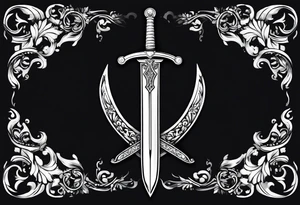 thin long sword like a claymore tattoo idea