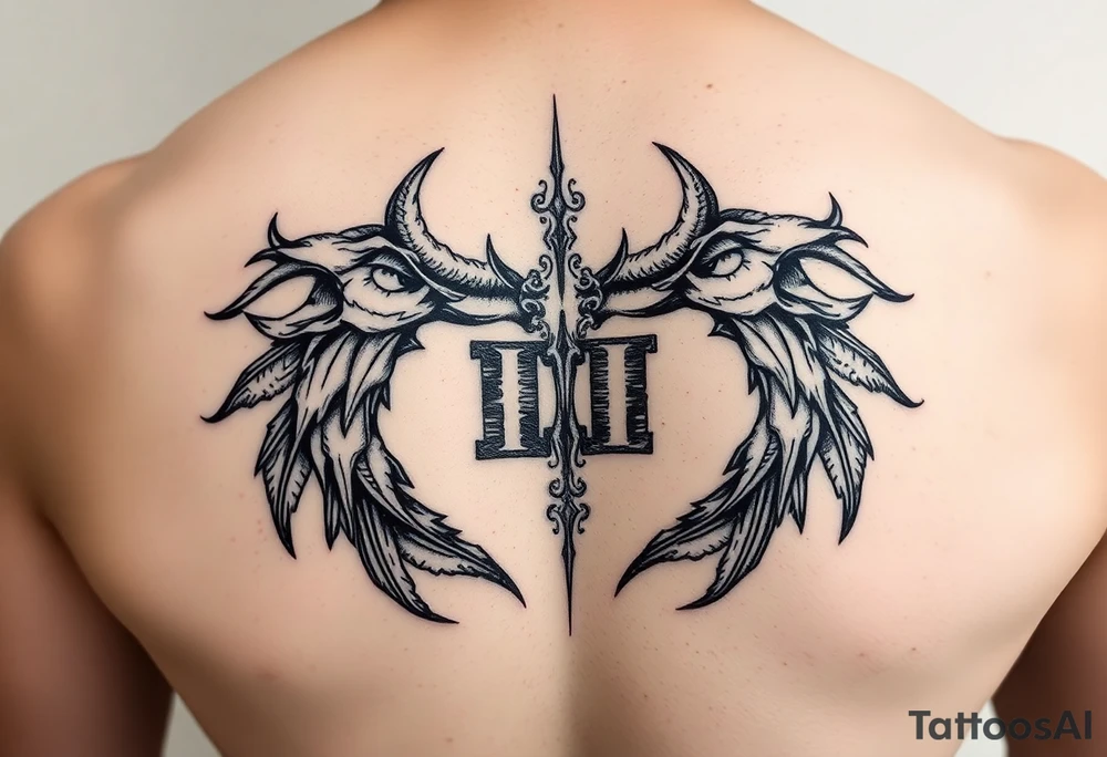 Бесконечность в сердце с двумя буквами М tattoo idea