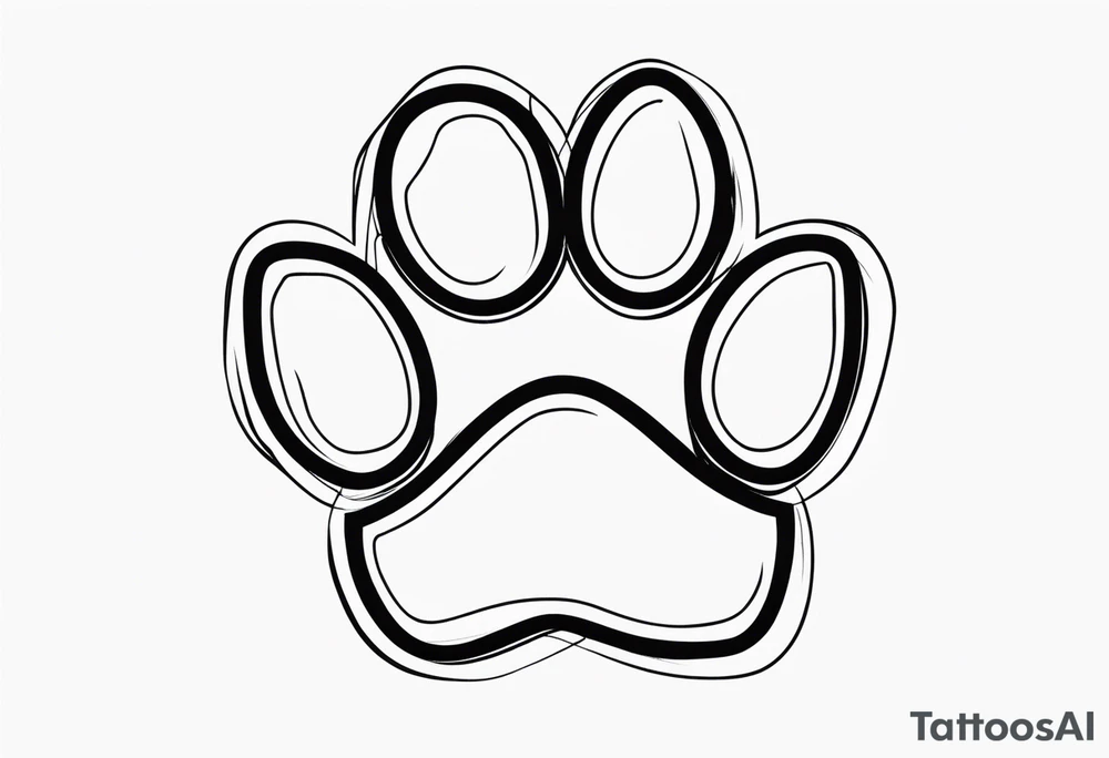 Paw Print with a name Ben tattoo idea