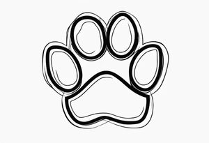 Paw Print with a name Ben tattoo idea