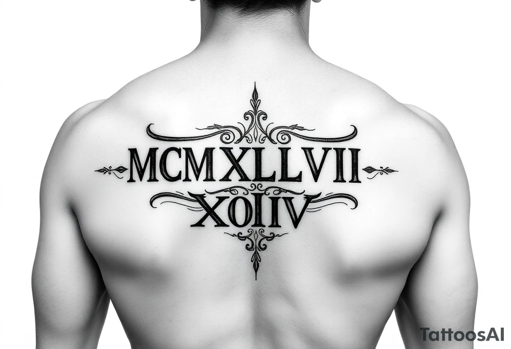 MCMXLVII XIV on forarm going up it tattoo idea