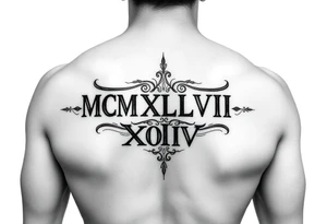 MCMXLVII XIV on forarm going up it tattoo idea