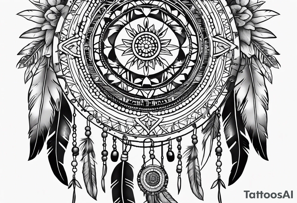 Native american, cancer, flowers, dream catcher, pacific island tattoo idea