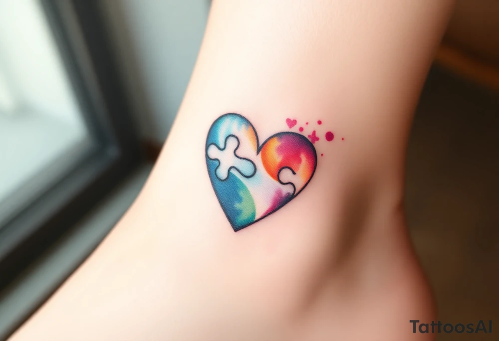 autism heart puzzle shape symbol tattoo idea