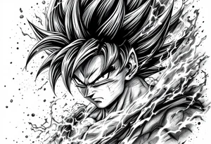 legendary dragonball z with energy aura and power effects tattoo idea