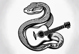 Snake clutching guitar neck tattoo idea